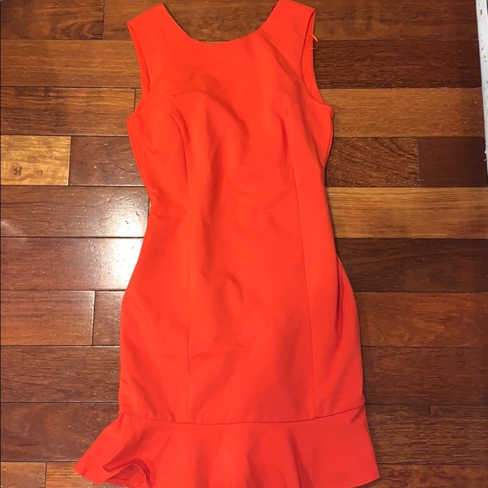 vibrant orange/red dress